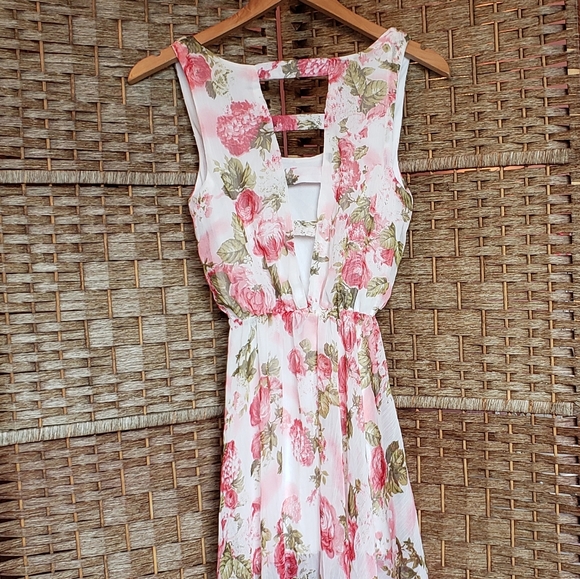 Forever 21 High Low Dress Pink Floral - Picture 5 of 6